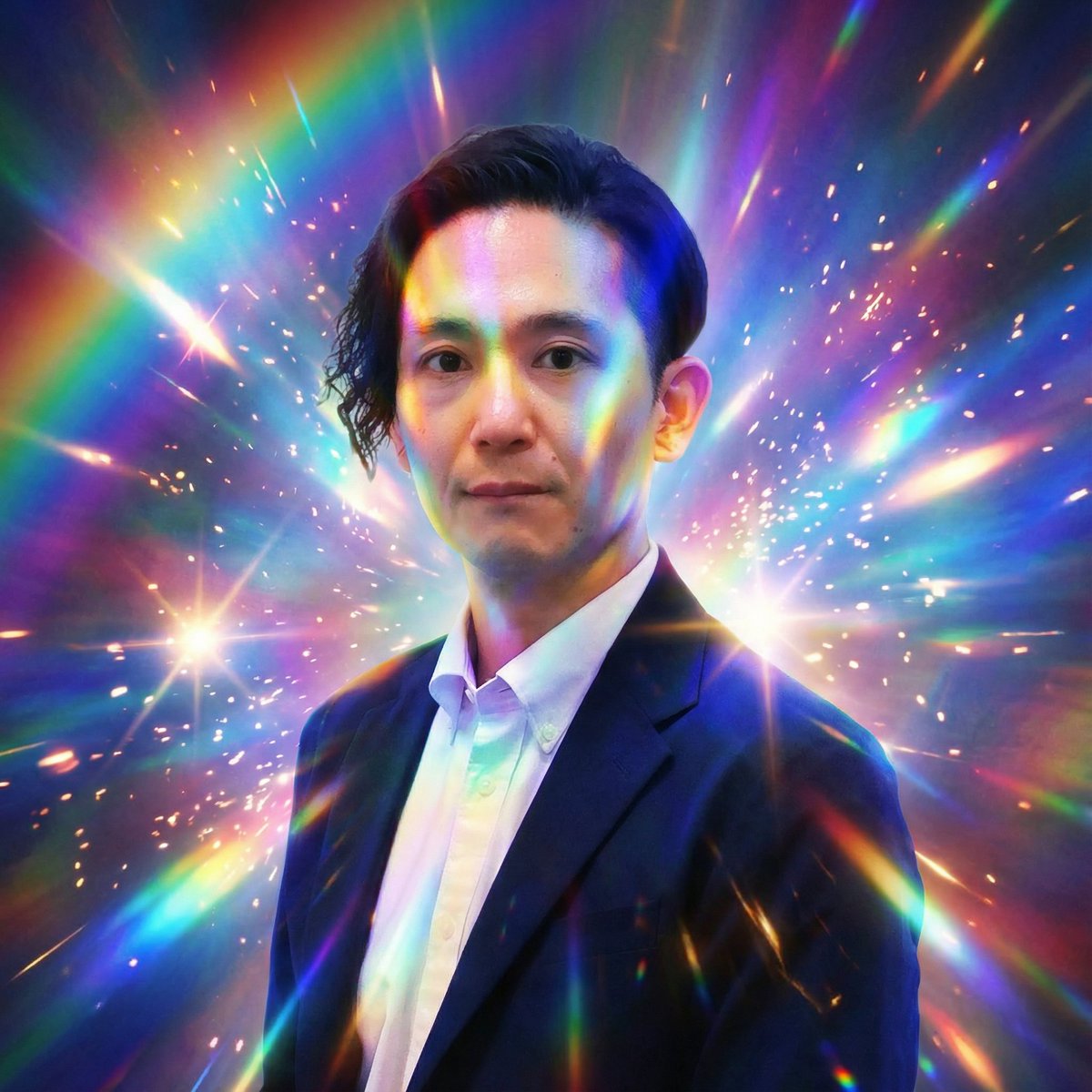 Image Generation Prompt with Strong Light Effects and Neutral Expression (Japanese) — example 1