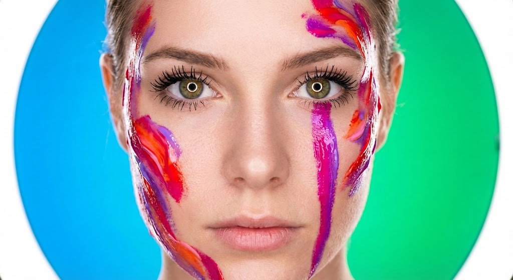 Impasto Body Paint Studio Portrait with Extreme Bokeh — example 1