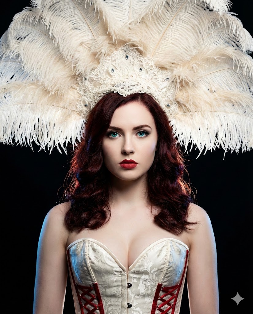 Hyper-Stylized Neo-Baroque Burlesque Portrait — example 1