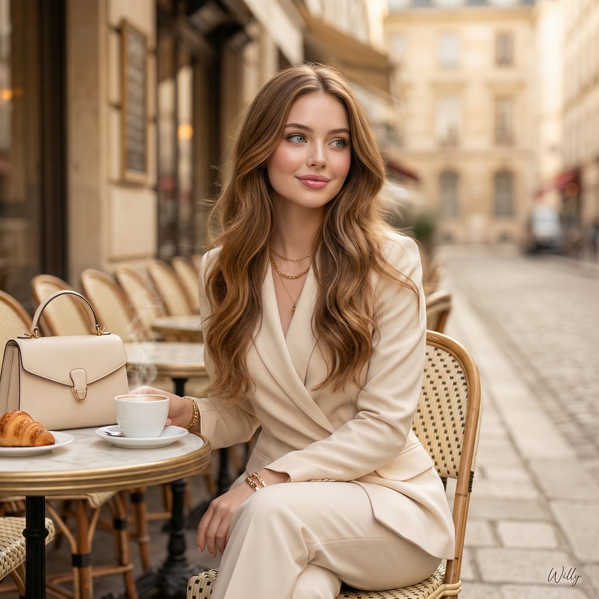 Parisian Luxury Fashion Ad at Golden Hour — example 1