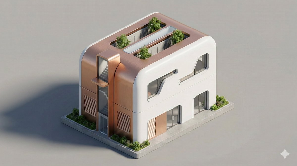 3D Isometric Diorama of a Household Object as Architecture — example 2