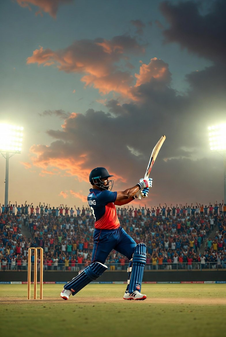 Virat Kohli Nano-Style Cricket Cartoon — example 1