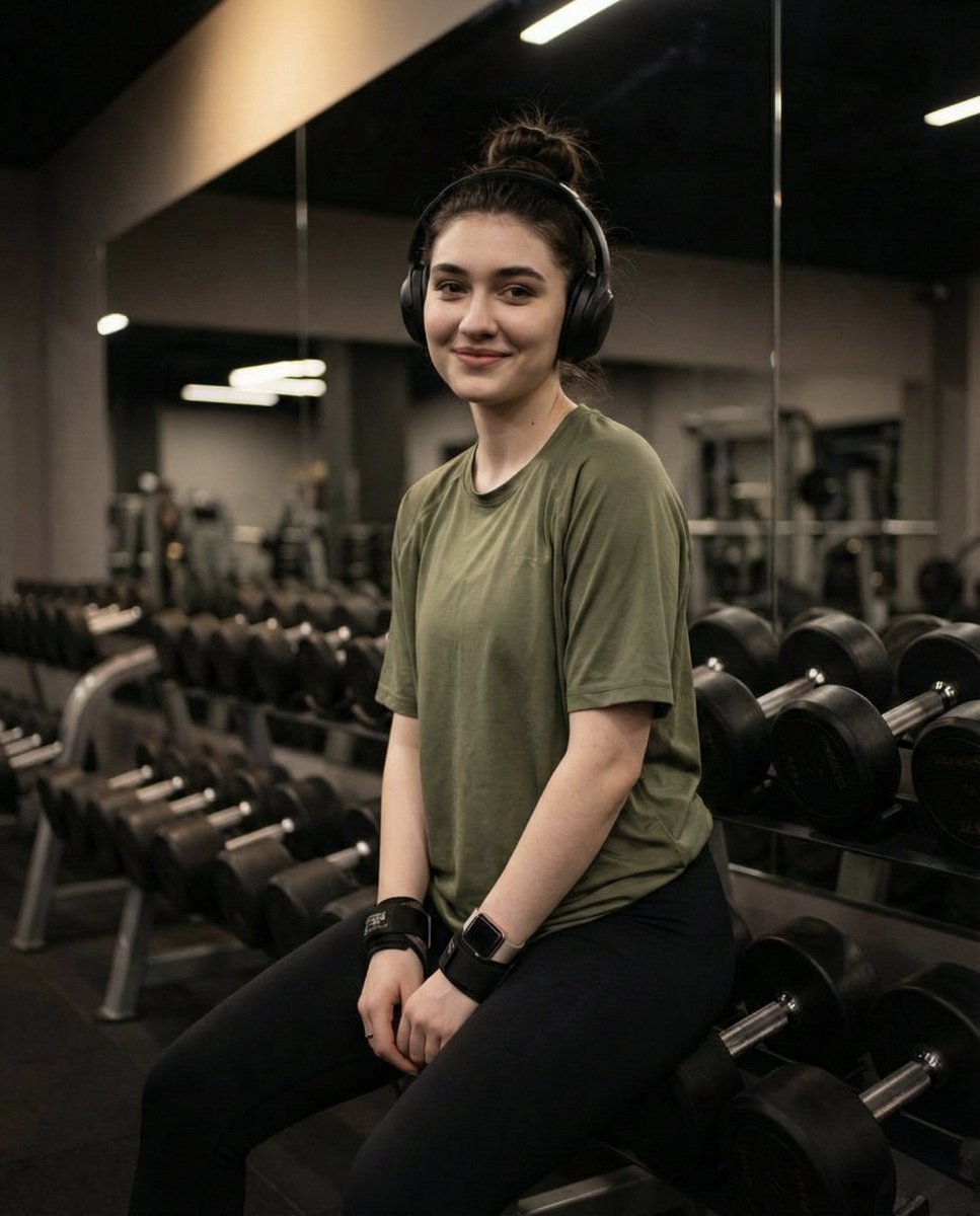 Moody Fitness Influencer Gym Portrait — example 1