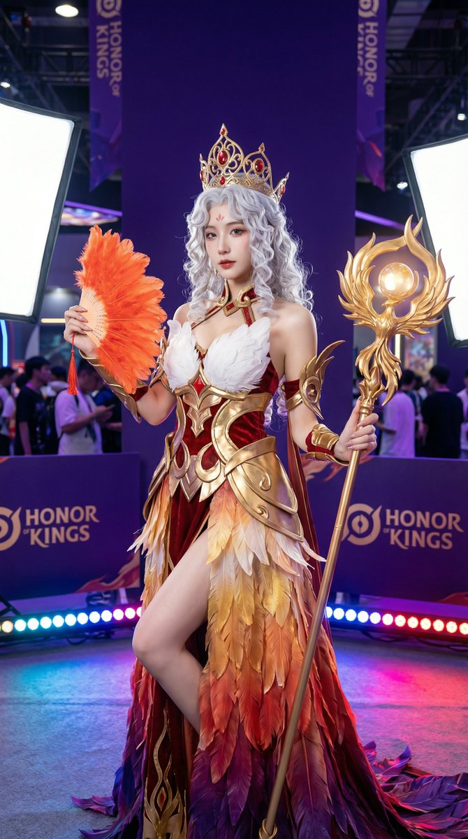 Detailed Photorealistic Cosplay Portrait Prompt: Phoenix Theme — example 1