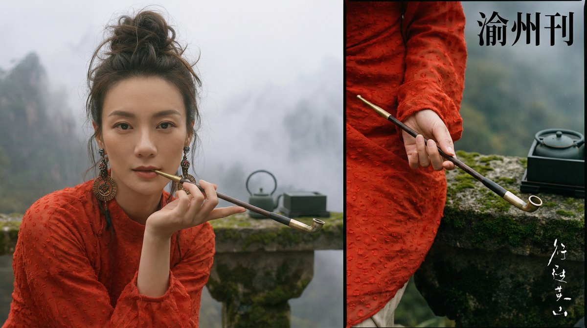 Cinematic Chinese Style Editorial Prompt (Ma Sichun Style) — example 2