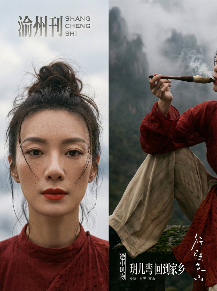 Cinematic Chinese Style Editorial Prompt (Ma Sichun Style) — example 3