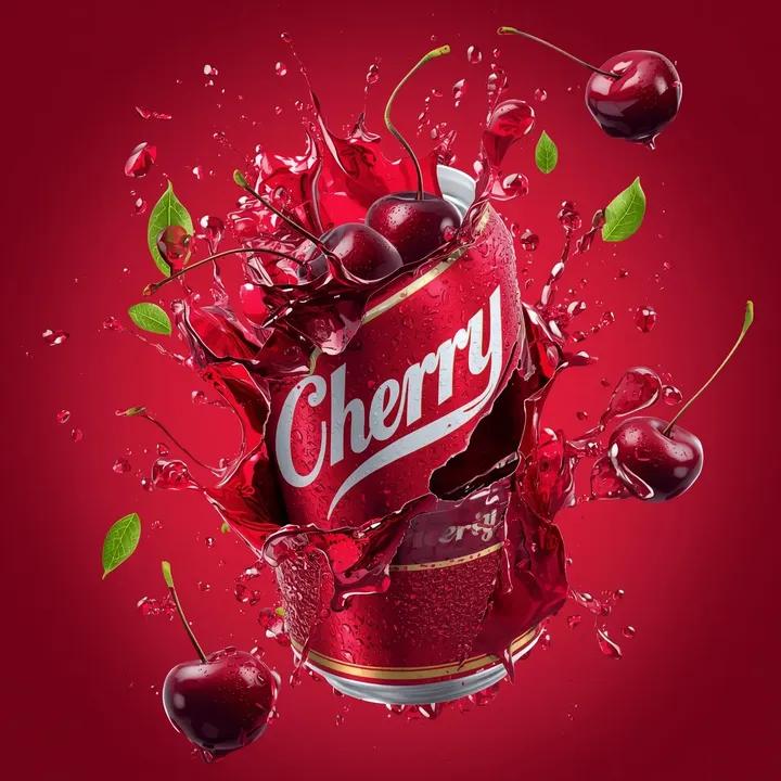 Cherry Soda Commercial Splash Macro Shot — example 2