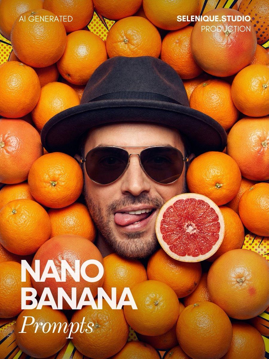 Surreal Pop-Art Citrus Editorial Portrait — example 1