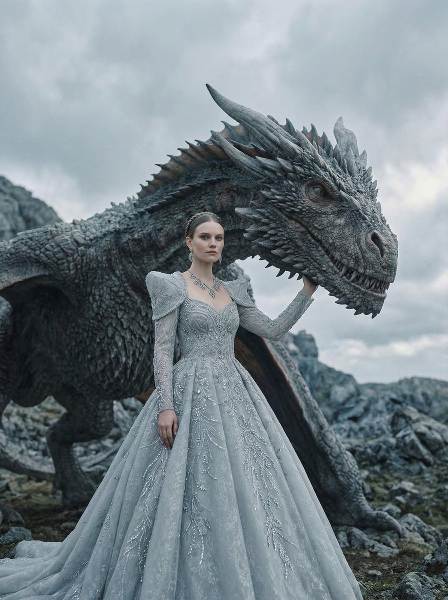 Fantasy Couture Dragon Editorial Portrait — example 2