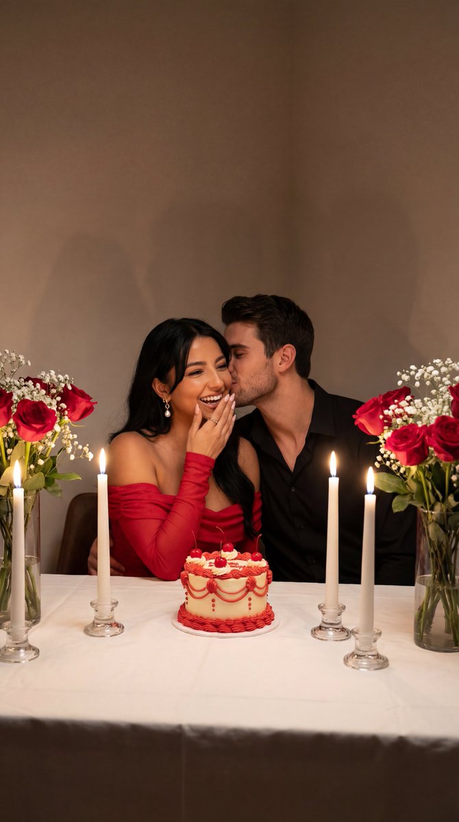 Ultra-Photoreal Candlelight Dinner Scene with Couple — example 1