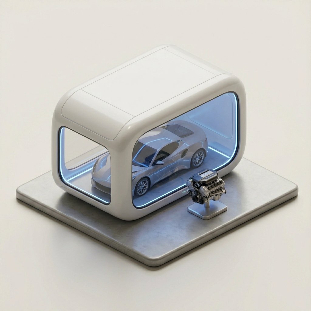 Minimalist 3D Isometric Car Showroom Model — example 1