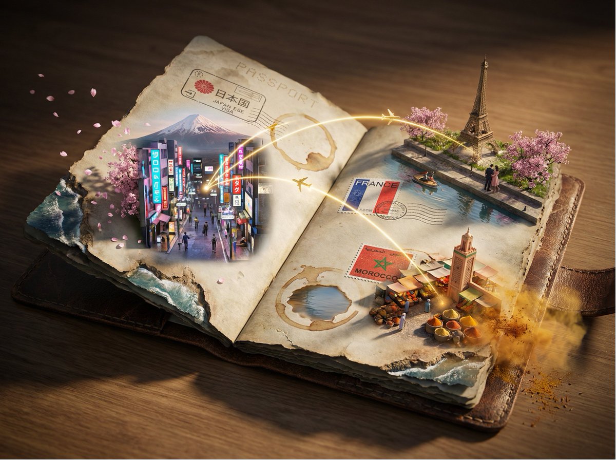 Epic 3D Passport Odyssey Scene — example 1