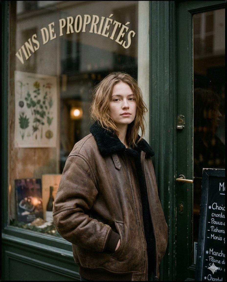 Moody Paris Street Editorial Portrait — example 1
