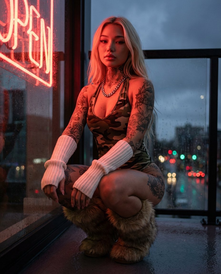 Cinematic Urban Night Portrait Prompt — example 1