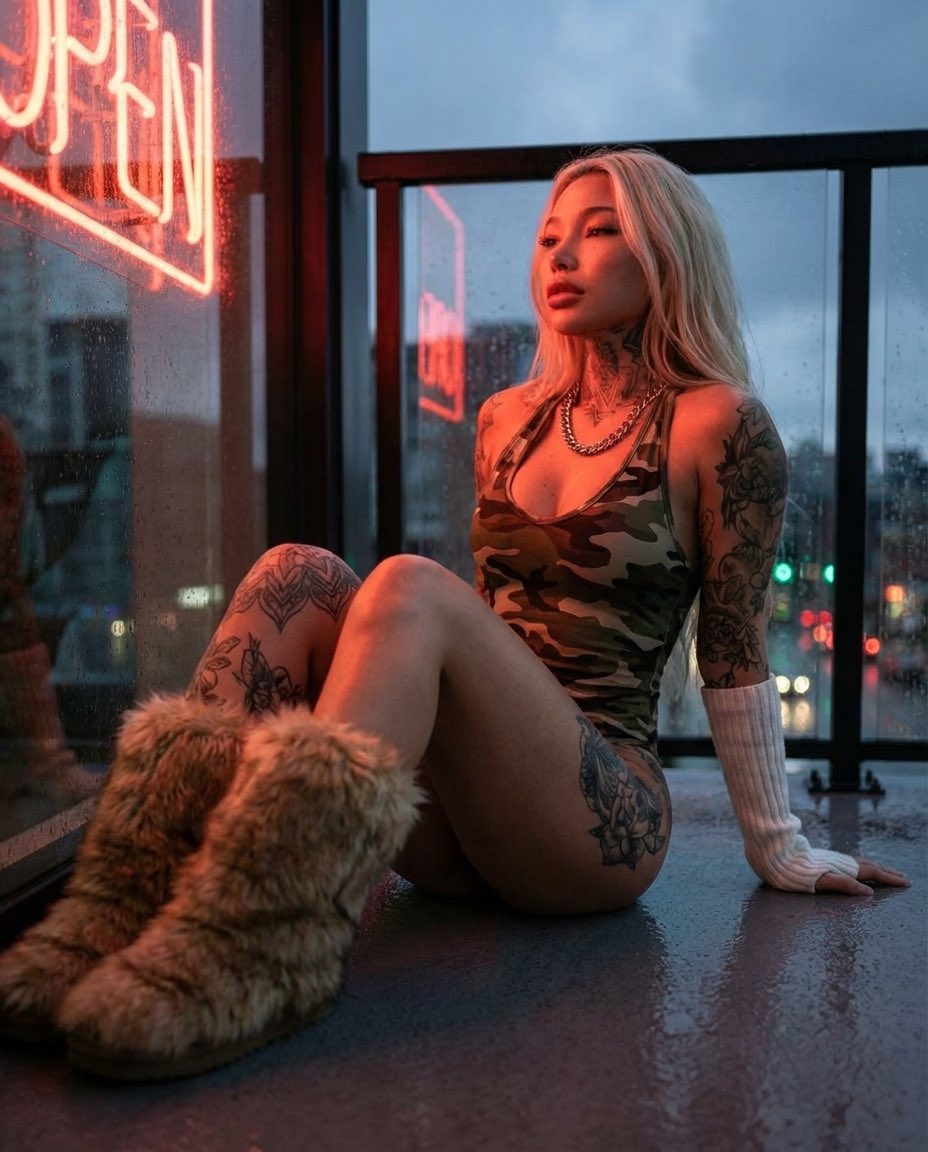 Cinematic Urban Night Portrait Prompt — example 2