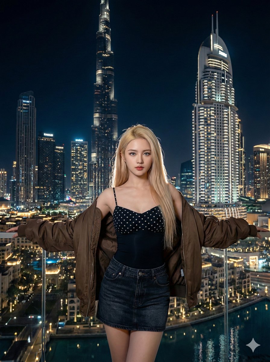 Cinematic Fashion Portrait in Dubai Prompt — example 1