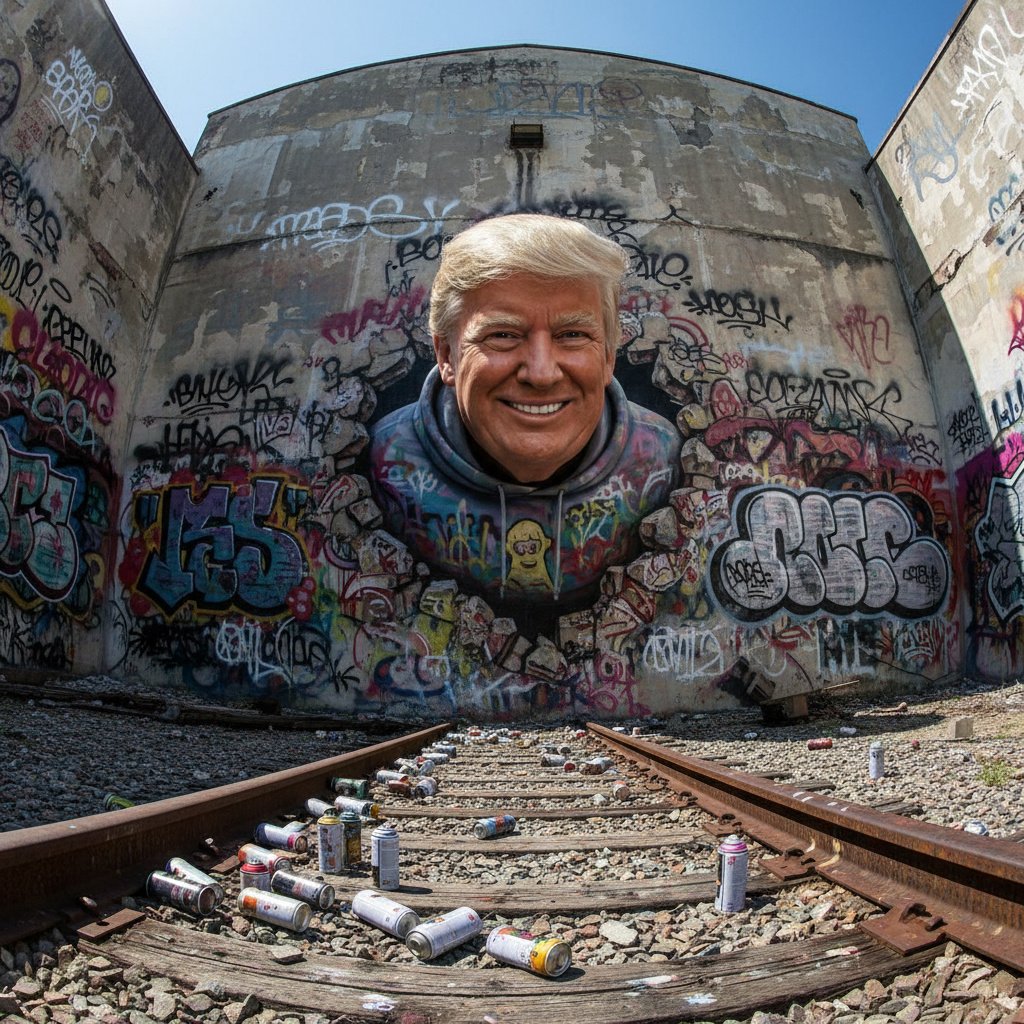 3D Breakout Graffiti Mural Portrait — example 1