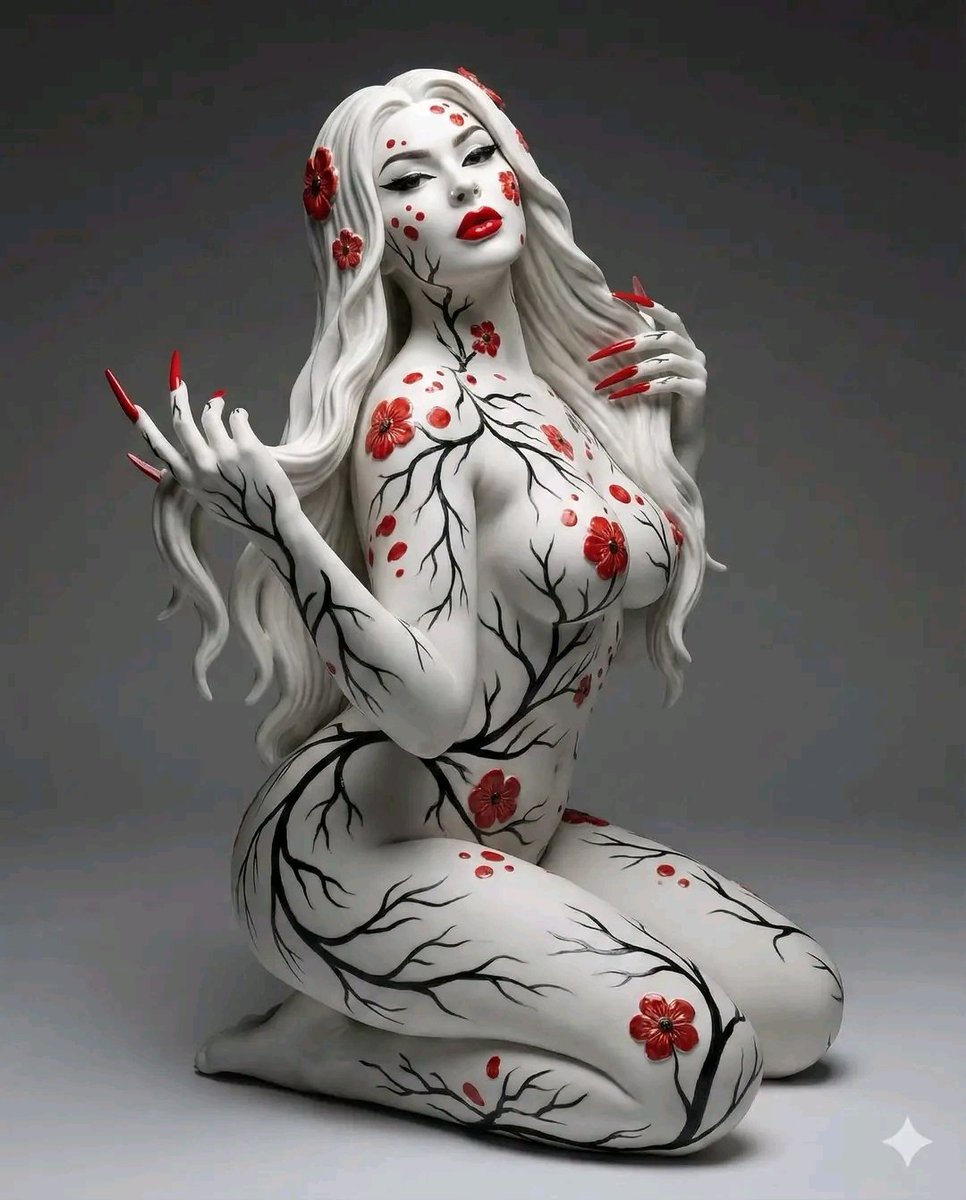 Surreal Porcelain Flora Figure Prompt — example 1