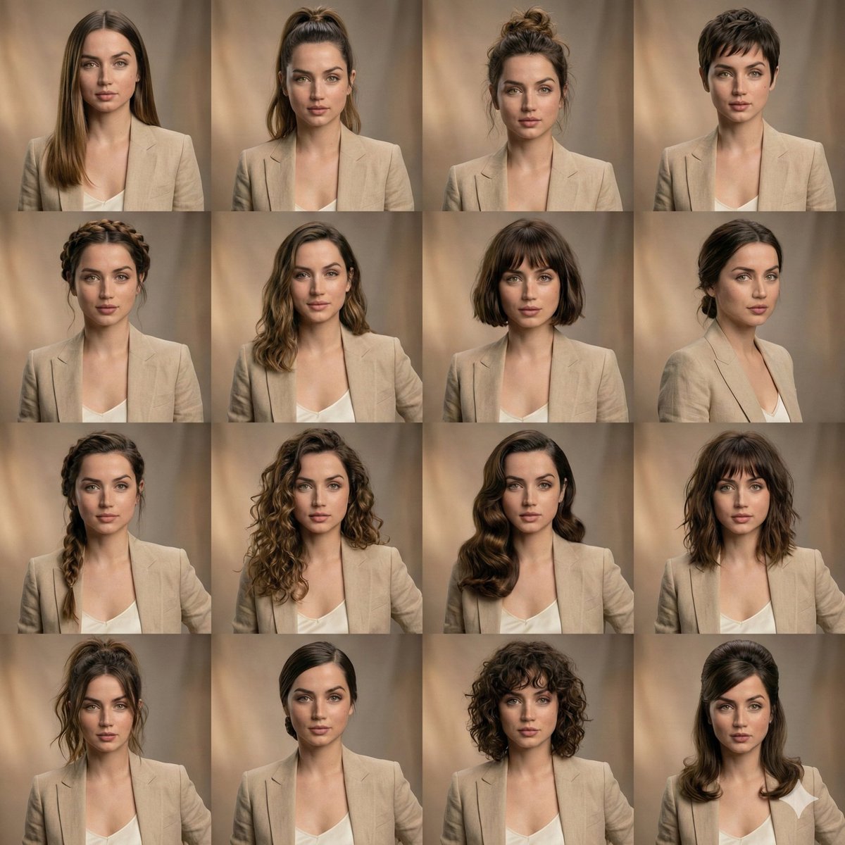 Editorial Beauty Collage for Hairstyle Variations — example 1