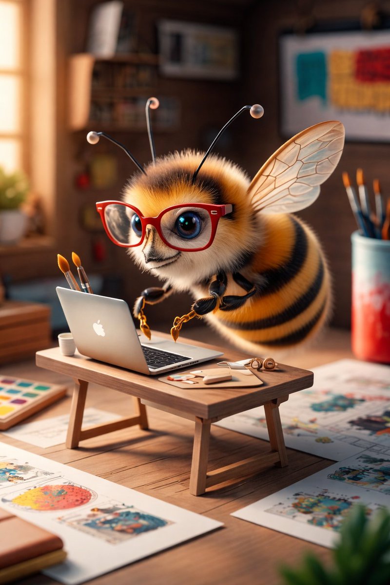 8K 3D Illustration of Anthropomorphic Bees (Gym and Relaxing) — example 3