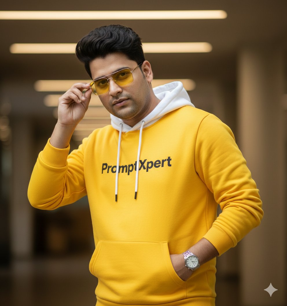 16K Cinematic Portrait with Identity Lock and Yellow Hoodie — example 1