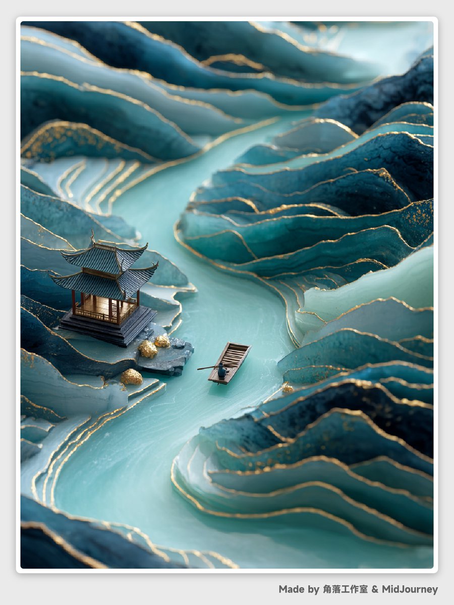 Abstract Chinese Landscape Miniatures Prompt — example 1