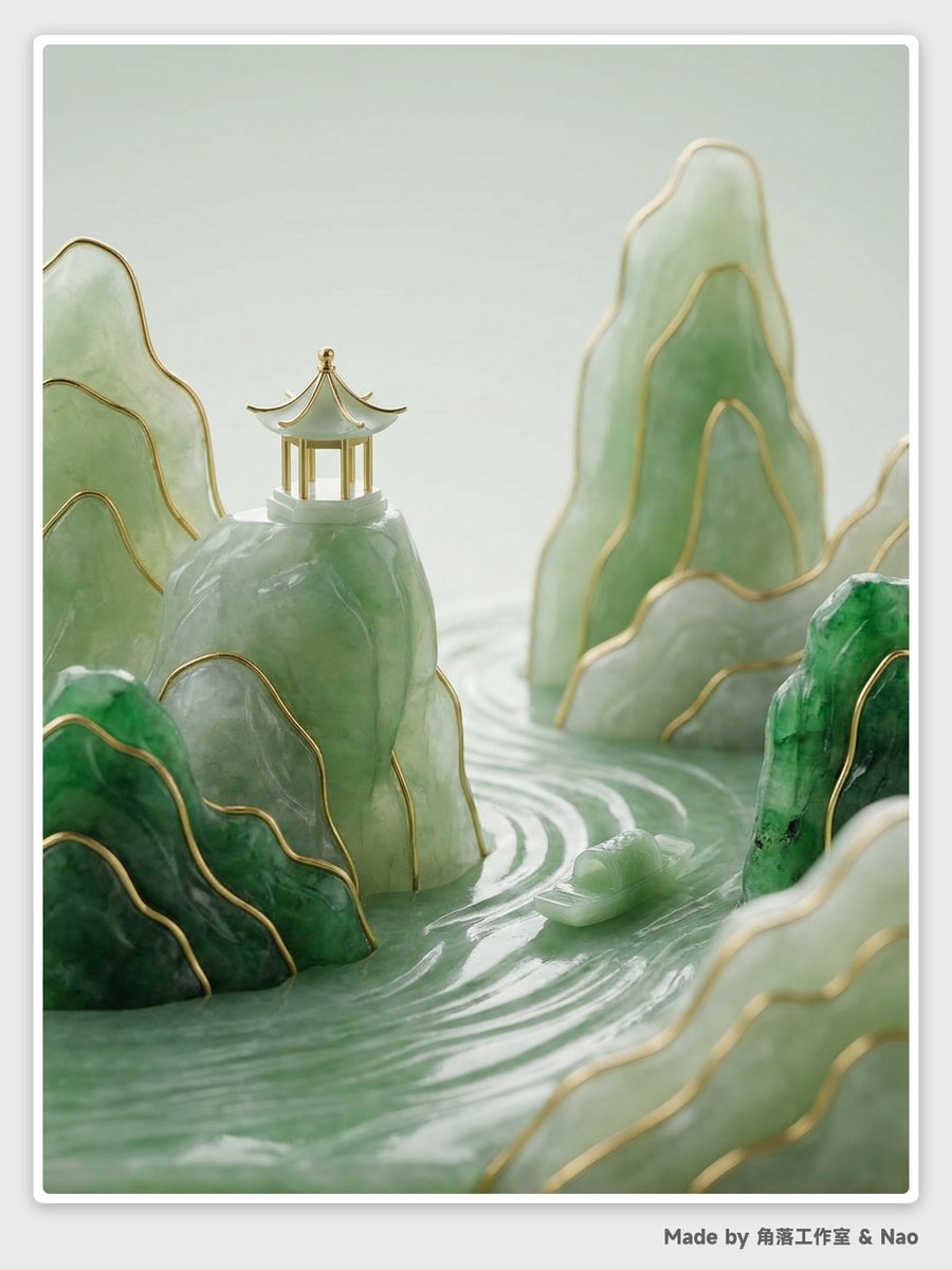 Abstract Chinese Landscape Miniatures Prompt — example 4