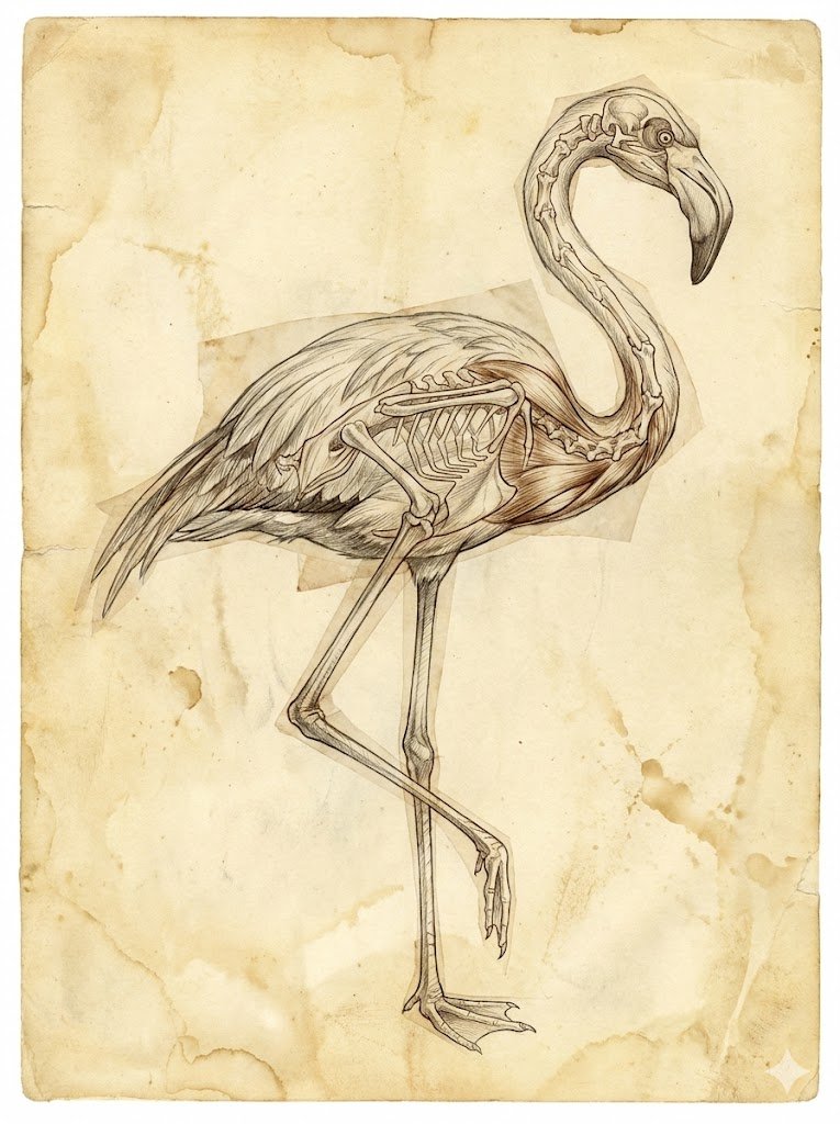 Renaissance Anatomical Study of a Flamingo — example 1