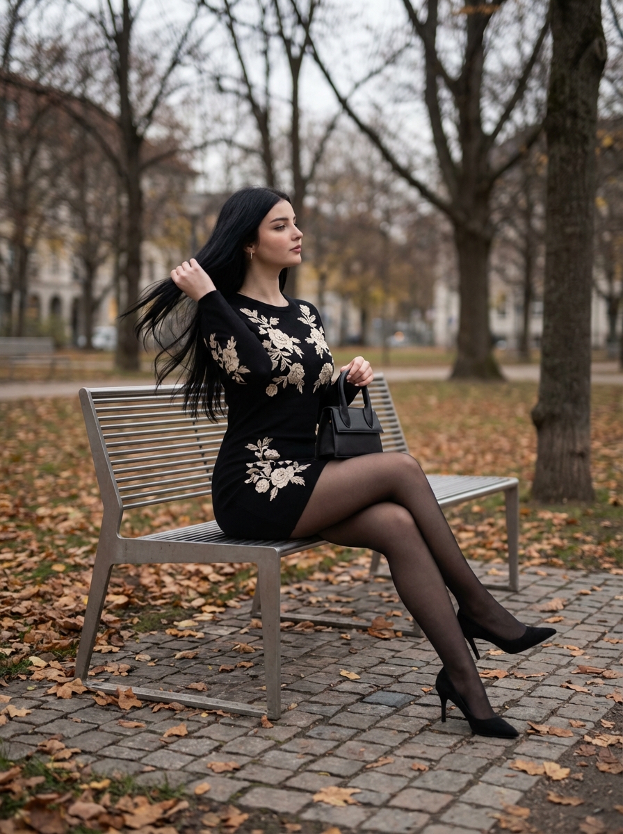 Elegant Autumn City Park Editorial Scene — example 1