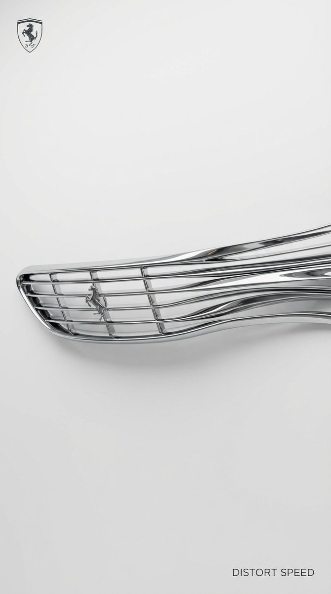 Surreal Minimalist Ferrari Print Ad — example 3
