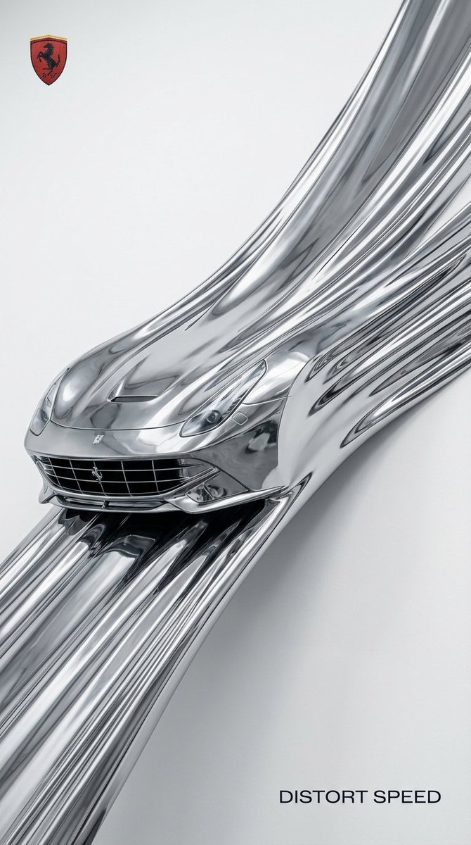 Surreal Minimalist Ferrari Print Ad — example 4