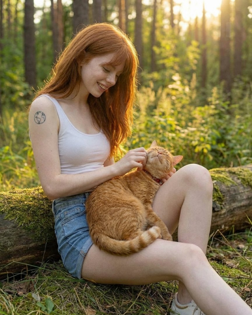 Dreamy Golden Hour Portrait with Cat and Soap Bubbles — example 2