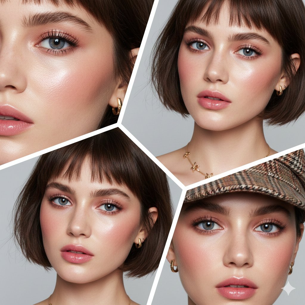 Hyper-realistic Beauty Editorial Collage (Structured JSON) — example 1