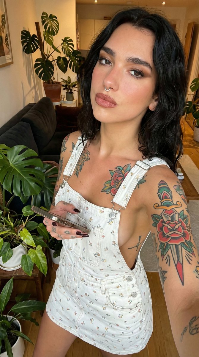 Photorealistic Tattooed Selfie Portrait (Structured JSON) — example 1