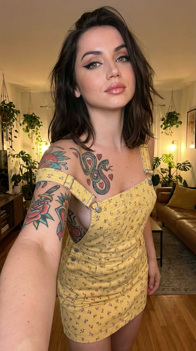 Photorealistic Tattooed Selfie Portrait (Structured JSON) — example 3