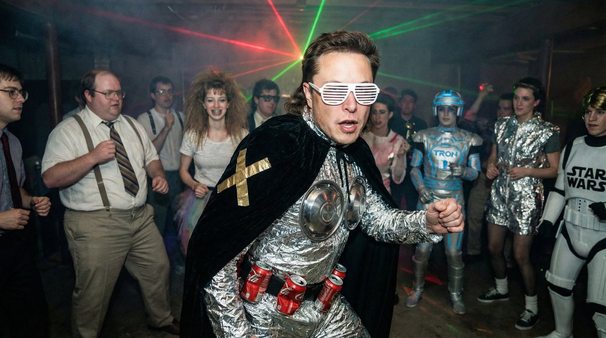 1980s underground nerd techno party flash photo prompt