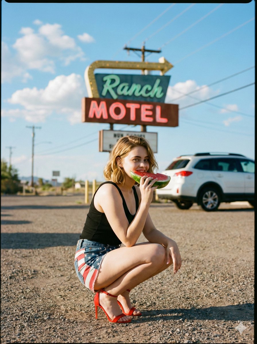 Americana Road Trip Editorial Fashion Prompt — example 1