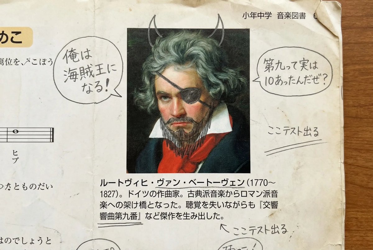 Middle schooler doodles on history textbook pages — example 3