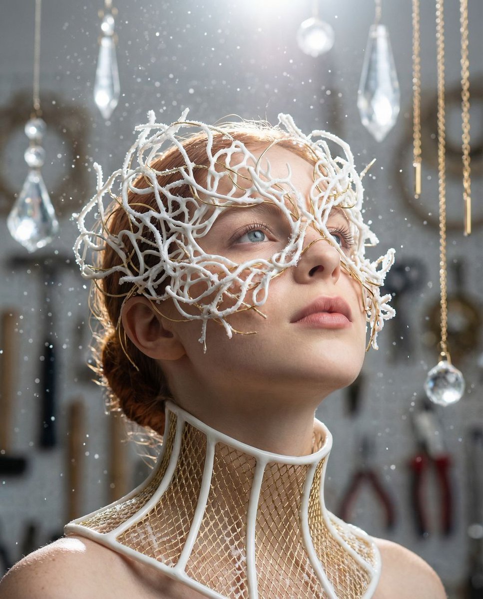 Frozen Divinity Surreal Editorial Portrait Prompt — example 2
