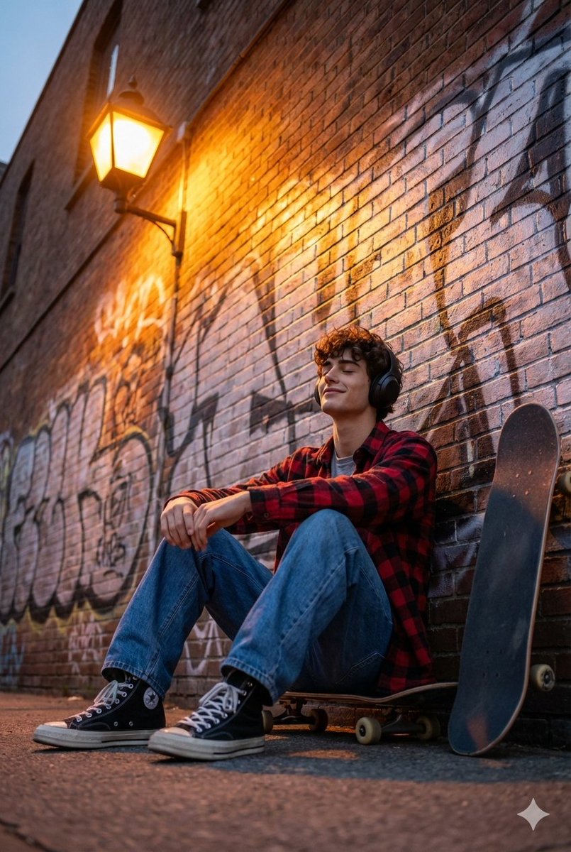 Cinematic Skateboarder Portrait Prompt at Golden Hour — example 1