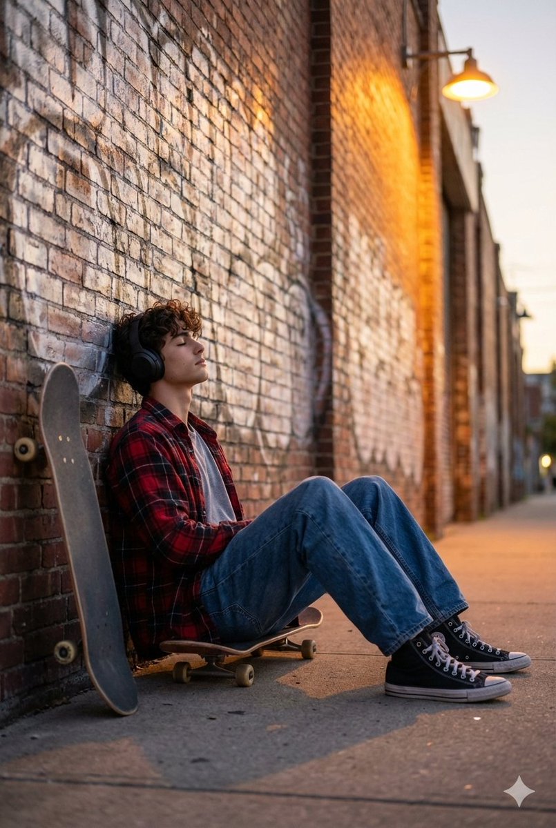 Cinematic Skateboarder Portrait Prompt at Golden Hour — example 2