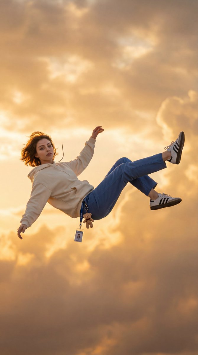 Cinematic Falling Girl Shot Prompt — example 1