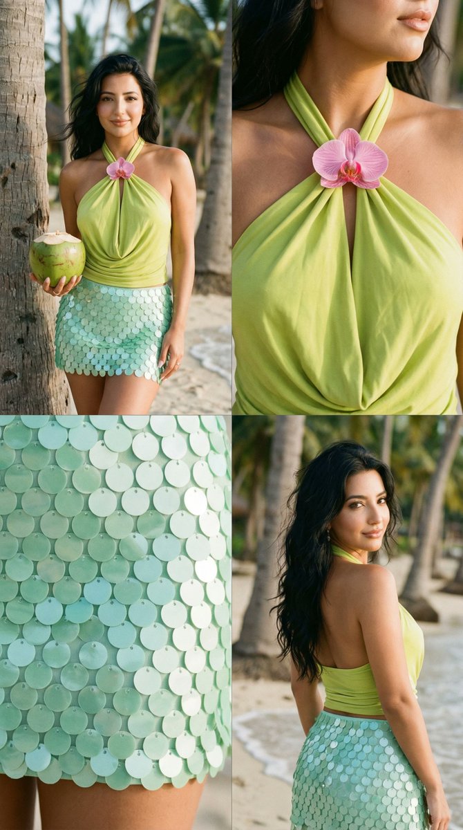 Tropical Fashion Editorial Collage Prompt — example 1
