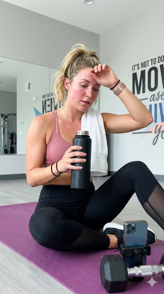 Gym selfie portrait of woman on yoga mat for Nano Banana Pro — example 1