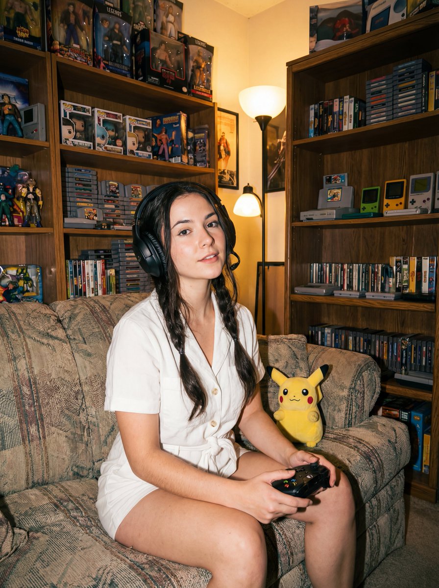 Direct flash gamer girl Nano Banana Pro JSON tag prompt — example 1