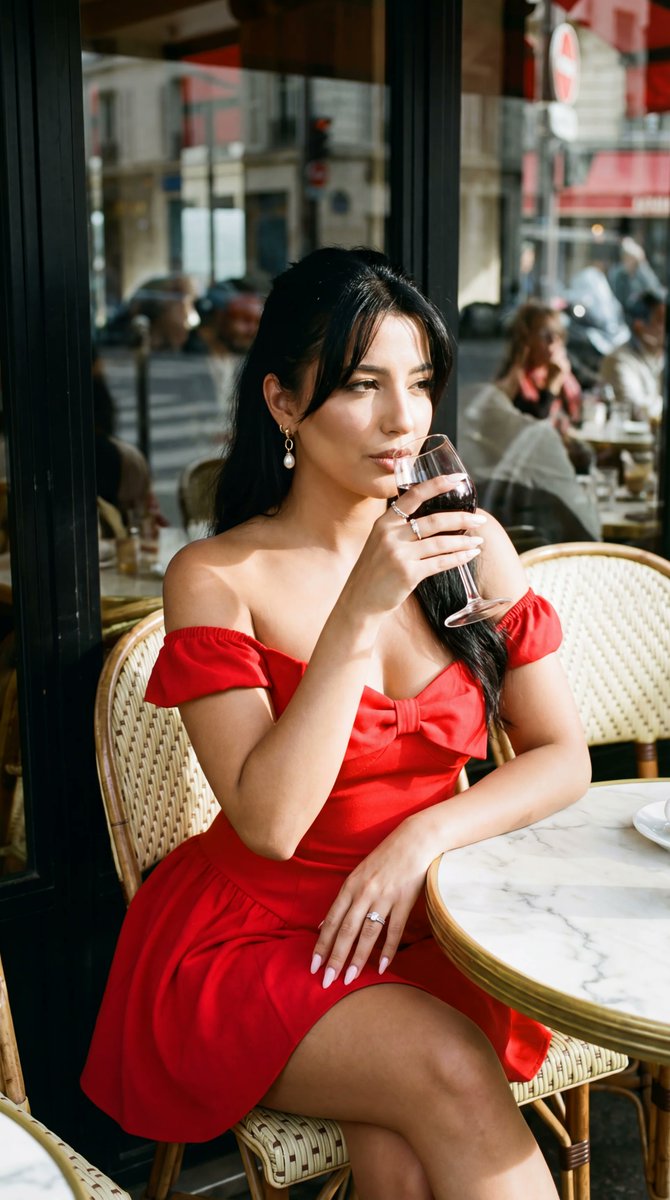 Parisian Cafe Editorial Portrait Prompt with Face Lock — example 1