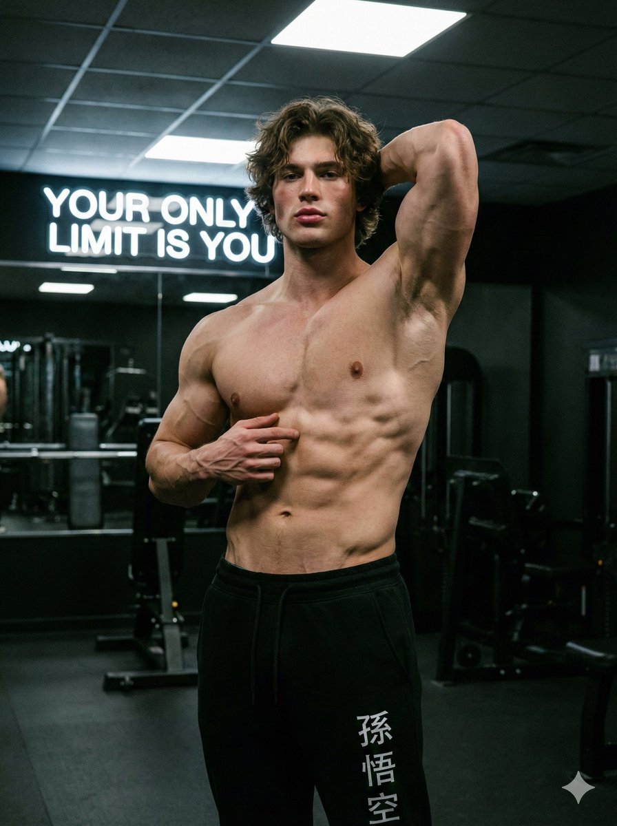 Fitness Studio Man Pose Prompt — example 1