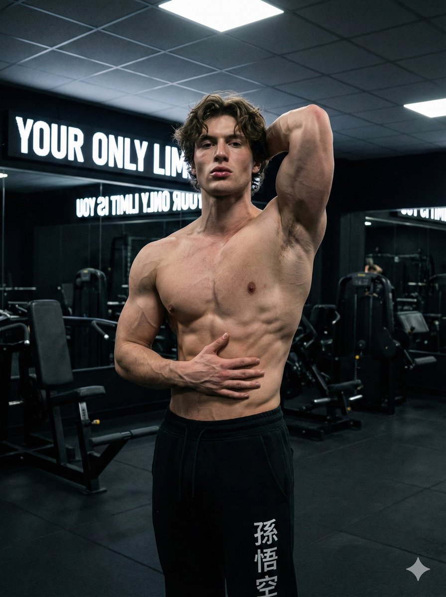 Fitness Studio Man Pose Prompt — example 2