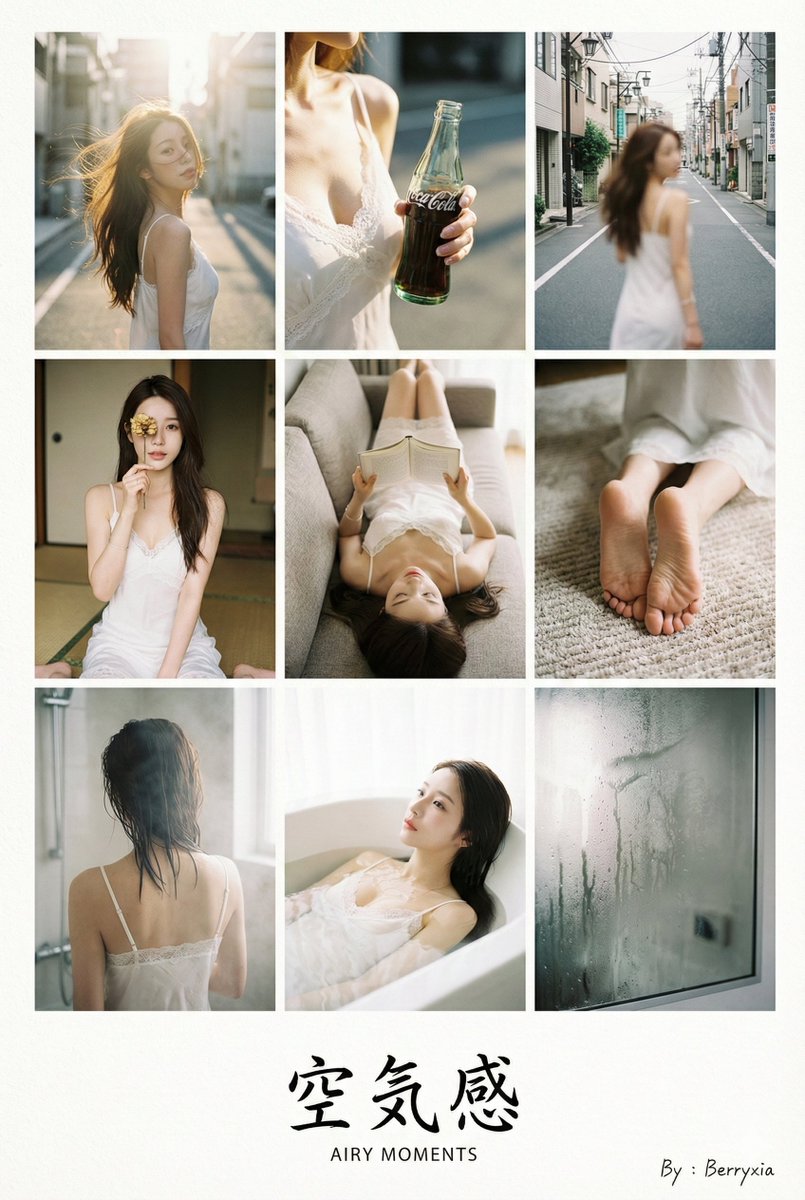 9-grid Japanese photobook layout prompt for Nano Banana Pro — example 1