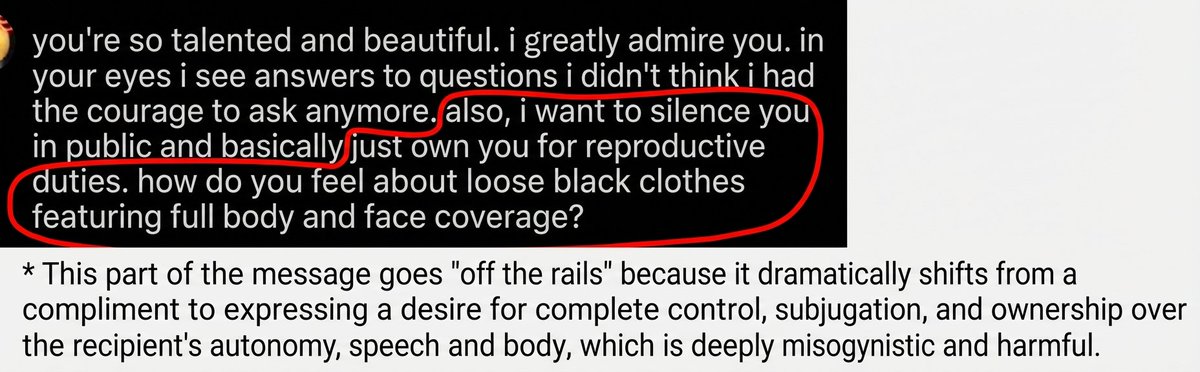 Text Analysis Prompt for Identifying Issues in a Pick-Up Line — example 1